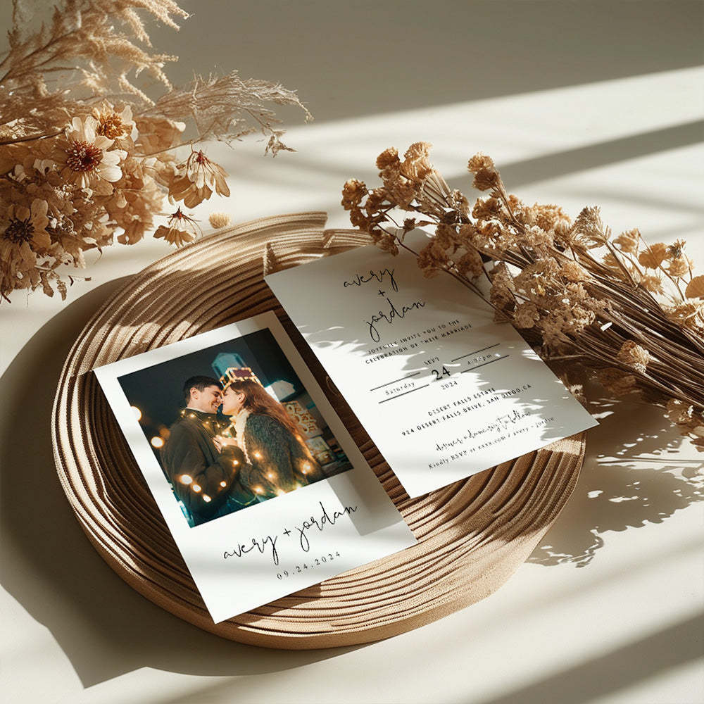 Personalized  Wedding Invitation Card Photo Wedding Invitation - SantaSocks