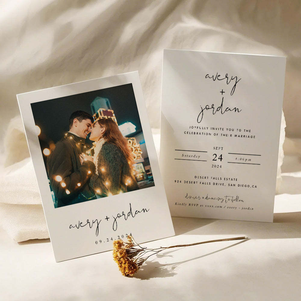Personalized  Wedding Invitation Card Photo Wedding Invitation - SantaSocks