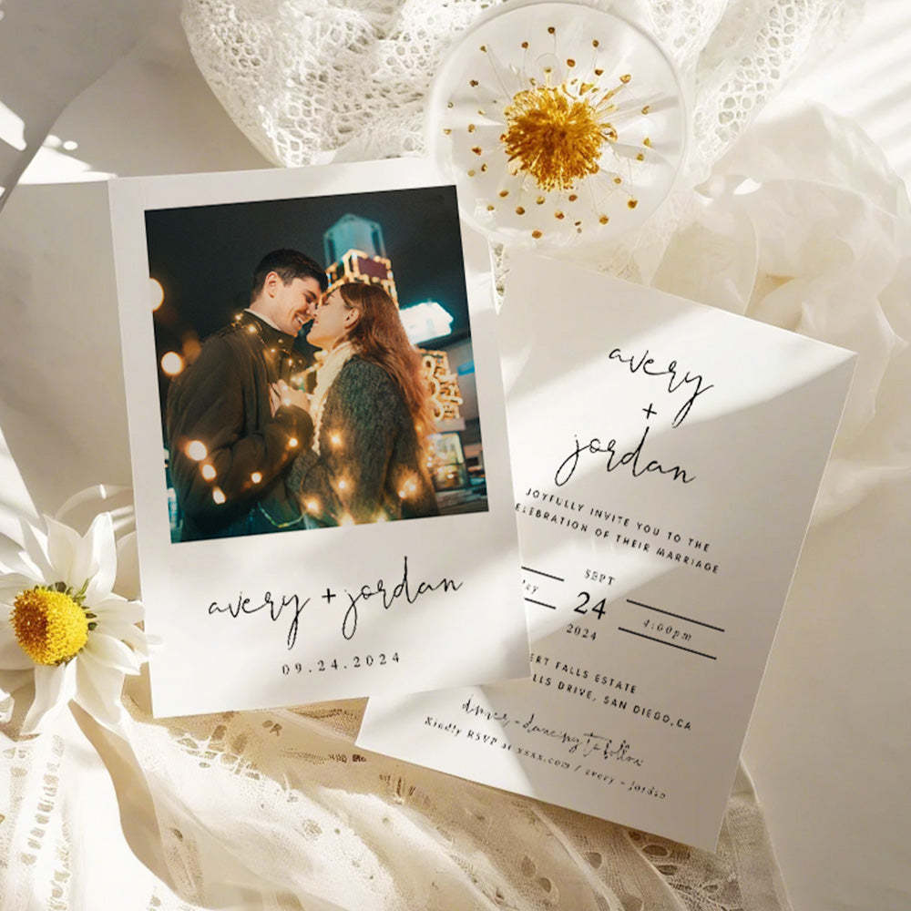 Personalized  Wedding Invitation Card Photo Wedding Invitation - SantaSocks