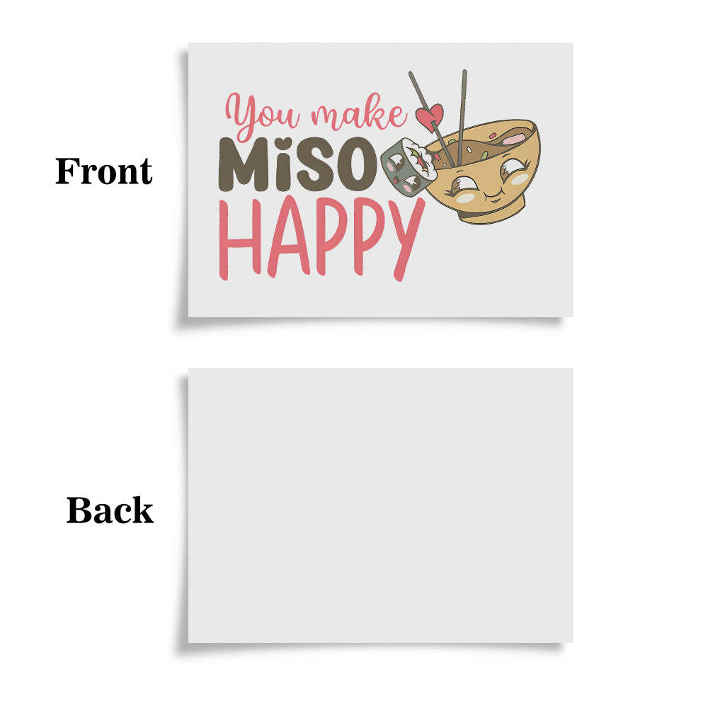 Food Pun You Make Miso Happy Funny Valentine's Day Greeting Card - SantaSocks