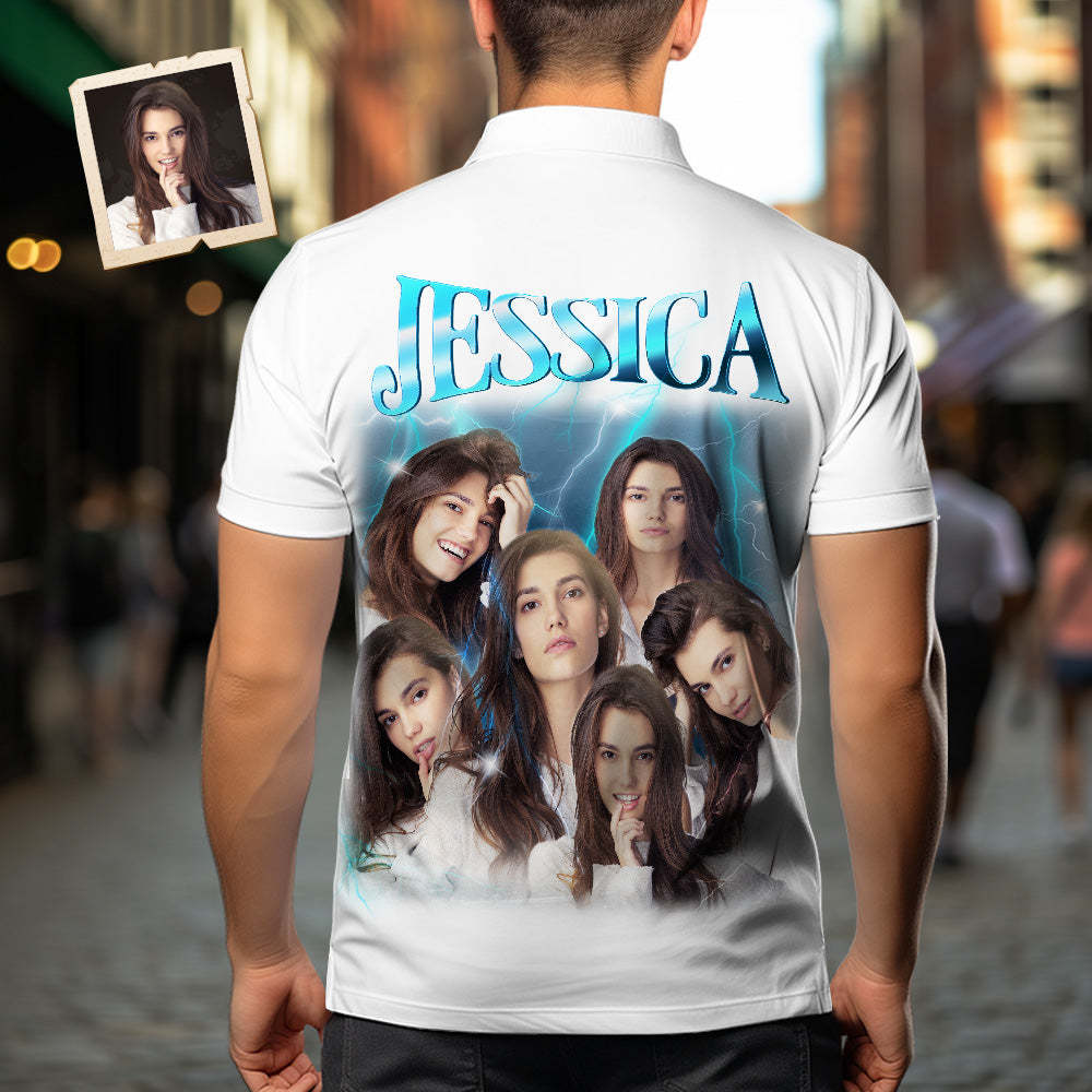 Custom Photo and Text Hawaiian Shirts Personalized Photo Gift Men's Vintage Personality Lightning Shirts