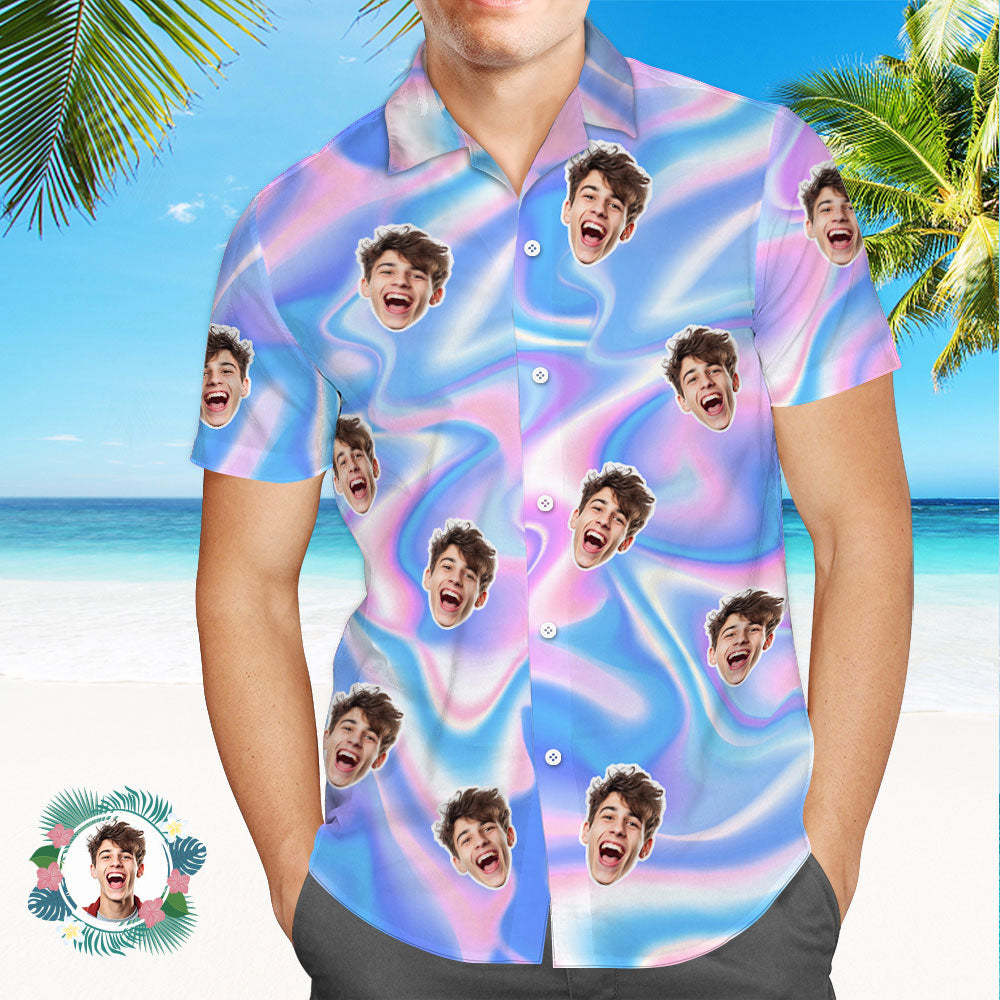 Custom Face Hawaiian Shirt Shading Hawaiian Shirt Tropical Style Shirt - SantaSocks