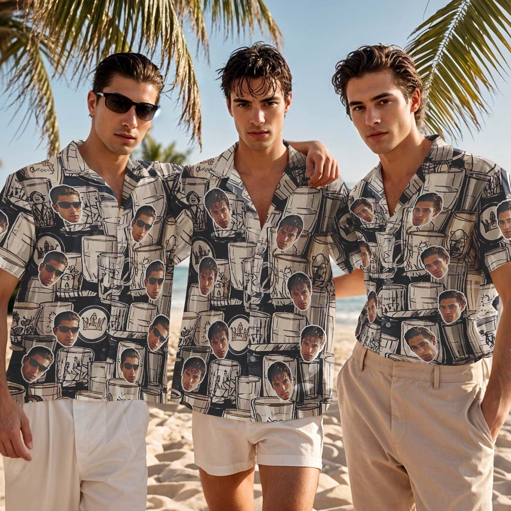 Custom Face Hawaiian Shirt Personalized Tropical Parrot Leaves and Flowers for Beach Vacation Gifts