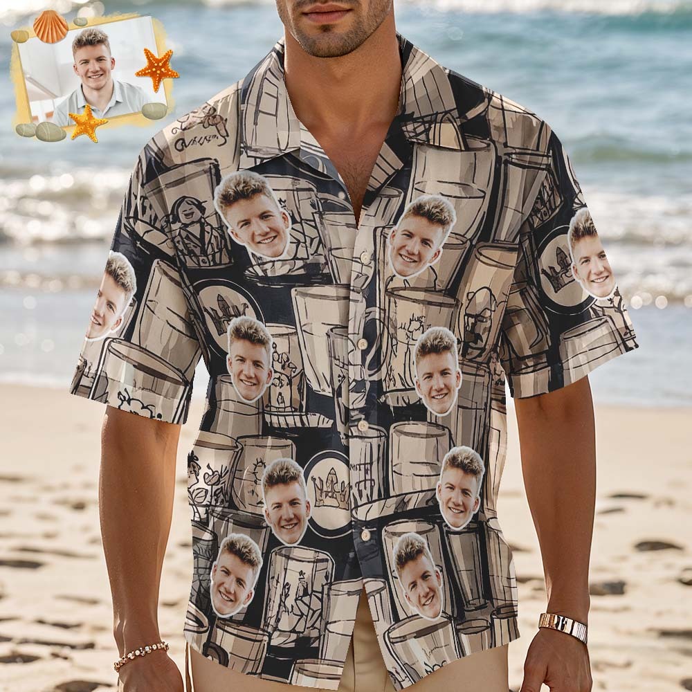 Custom Face Hawaiian Shirt Personalized Tropical Parrot Leaves and Flowers for Beach Vacation Gifts