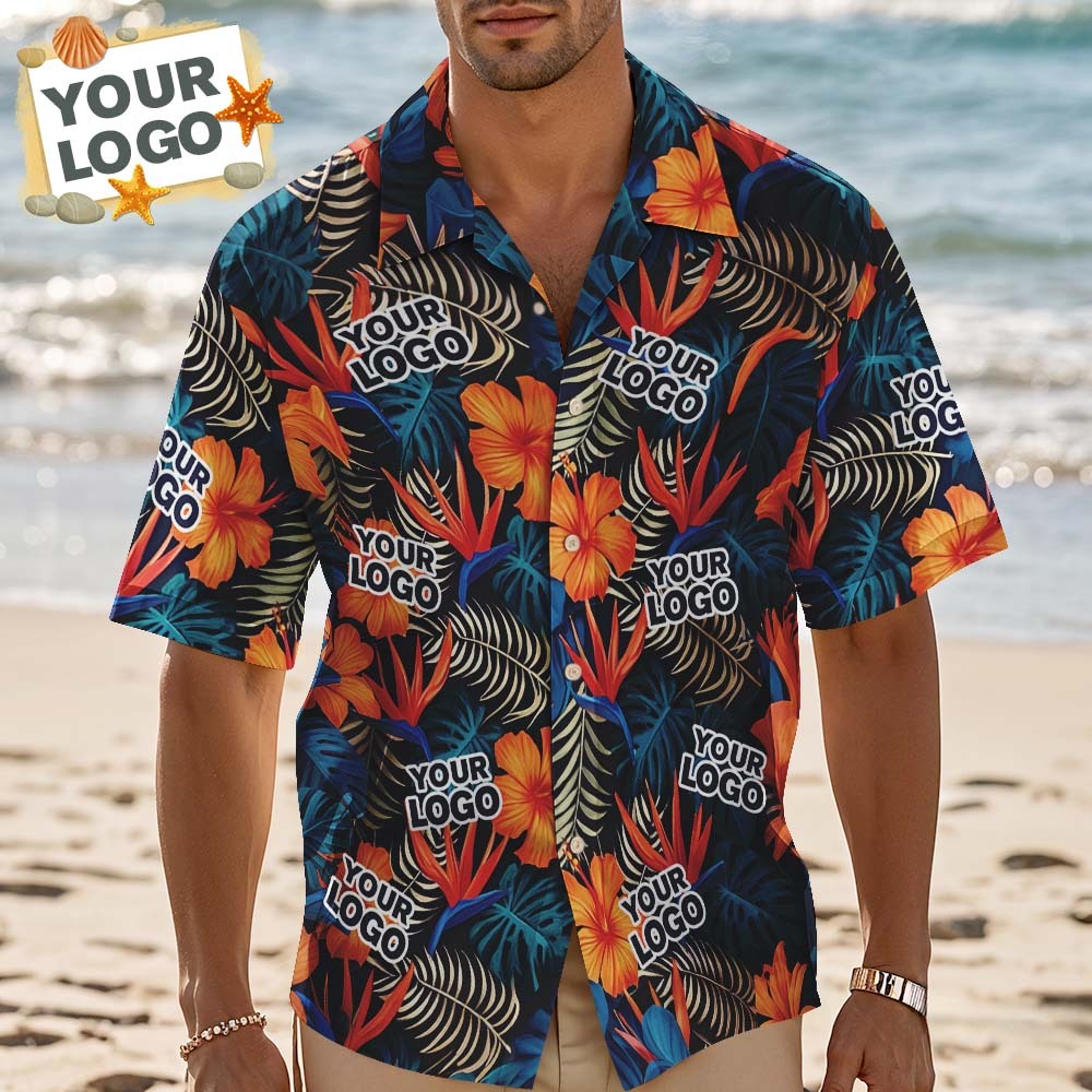Custom Face Hawaiian Shirt Personalized Tropical Parrot Leaves and Flowers for Beach Vacation Gifts