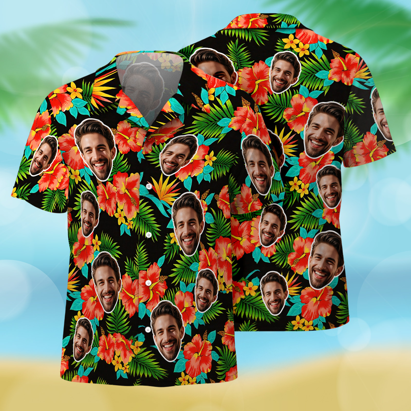Custom Aloha Men Hawaiian Shirts Face Shirt Sewing Pattern Hawaiian Shirt Gift for Summer Vibe Holiday - SantaSocks