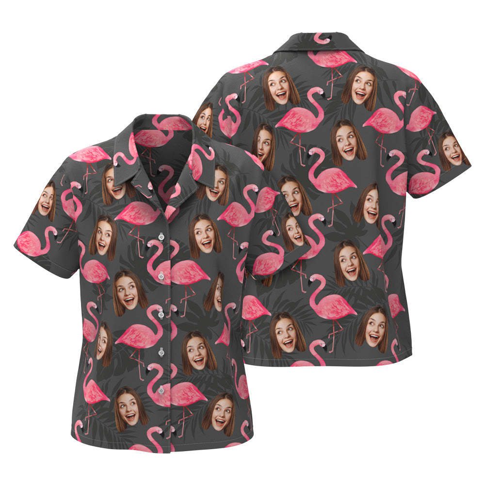Custom Face Hawaiian Shirt For Her Personalized Women's Photo Shirt Valentine's Day Gift