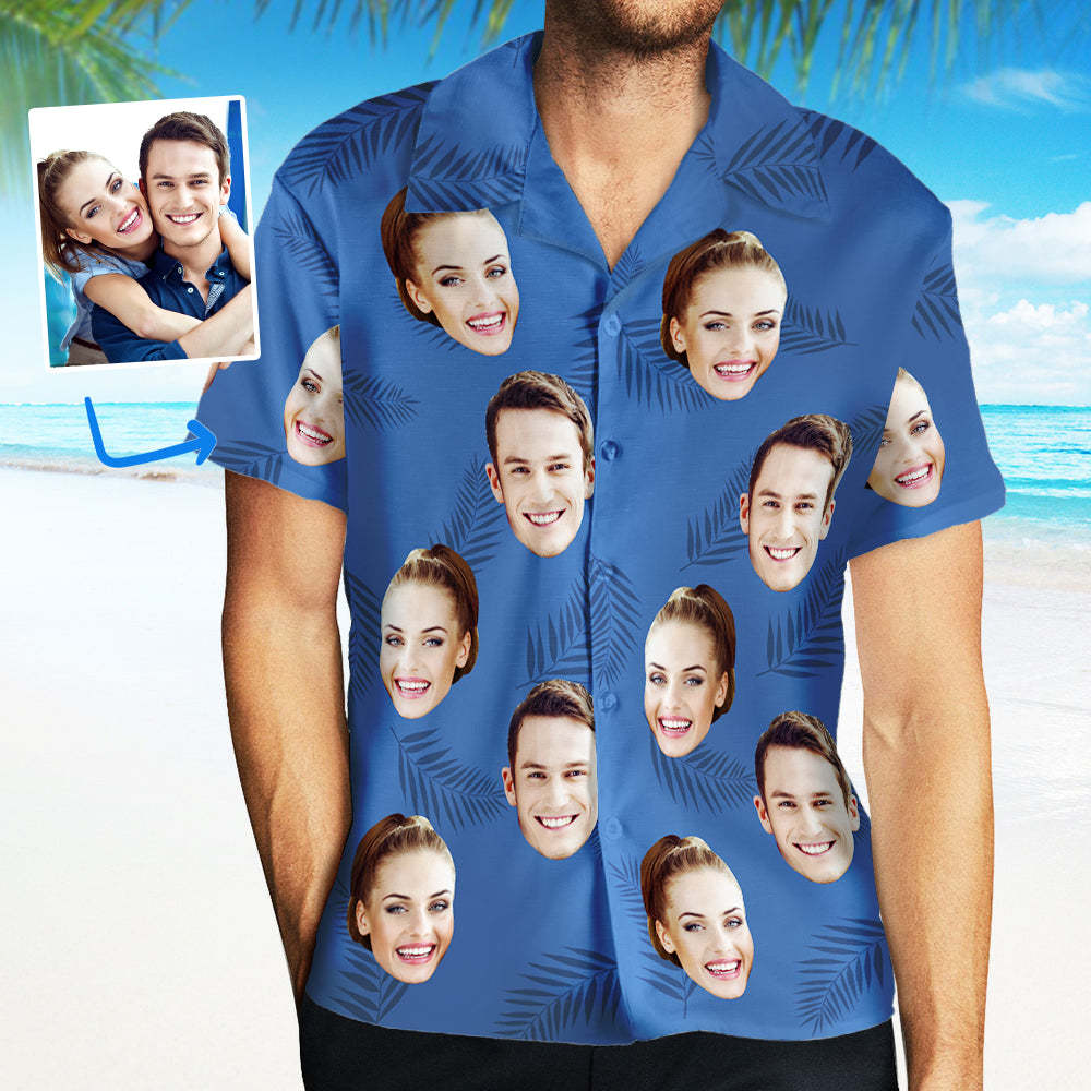 Custom Face Hawaiian Shirt Men's All Over Print Hawaiian Shirt