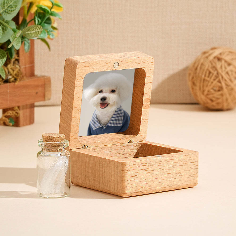 Personalized Wooden Pet Ashes Box Dog Cat Fur Keepsake Box Pet Memorial Gift for Pet Owner - SantaSocks