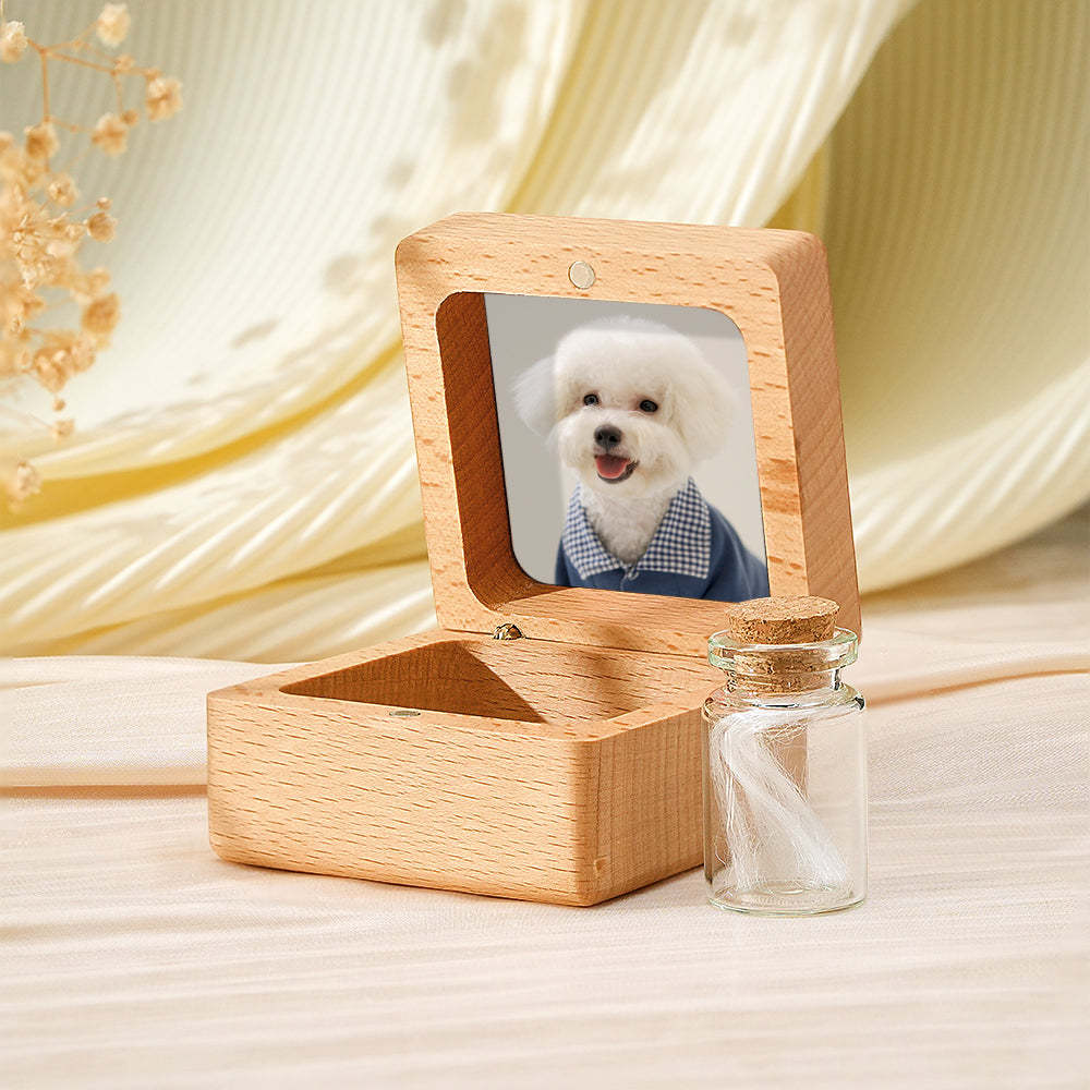 Personalized Wooden Pet Ashes Box Dog Cat Fur Keepsake Box Pet Memorial Gift for Pet Owner - SantaSocks