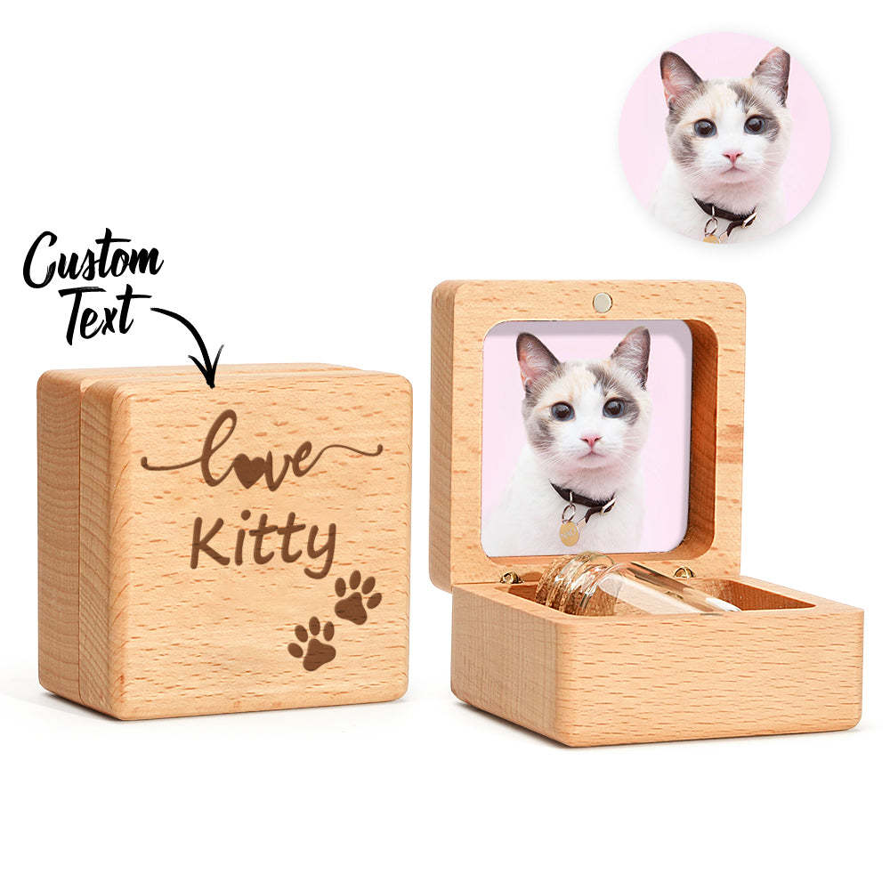 Personalized Wooden Pet Ashes Box Dog Cat Fur Keepsake Box Pet Memorial Gift for Pet Owner - SantaSocks