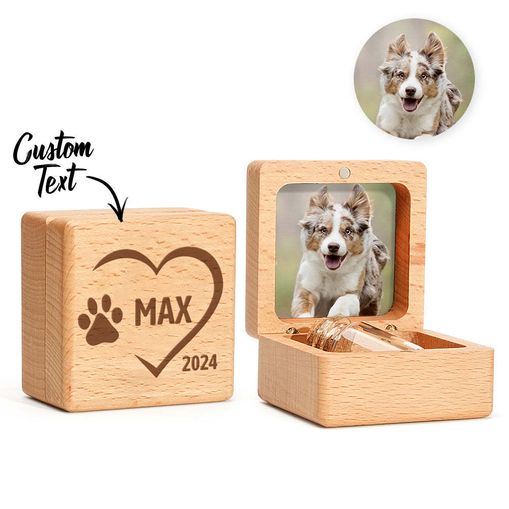 Personalized Wooden Pet Ashes Box Dog Cat Fur Keepsake Box Pet Memorial Gift for Pet Owner - SantaSocks