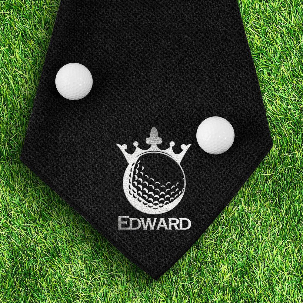 Custom Embroidered Golf Towel Personalized Name Initials Towel, Soft Fiber Sports Towel Gift for Golfers