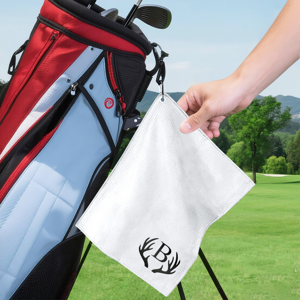 Custom Embroidered Golf Towel Personalized Name Initials Towel, Soft Fiber Sports Towel Gift for Golfers