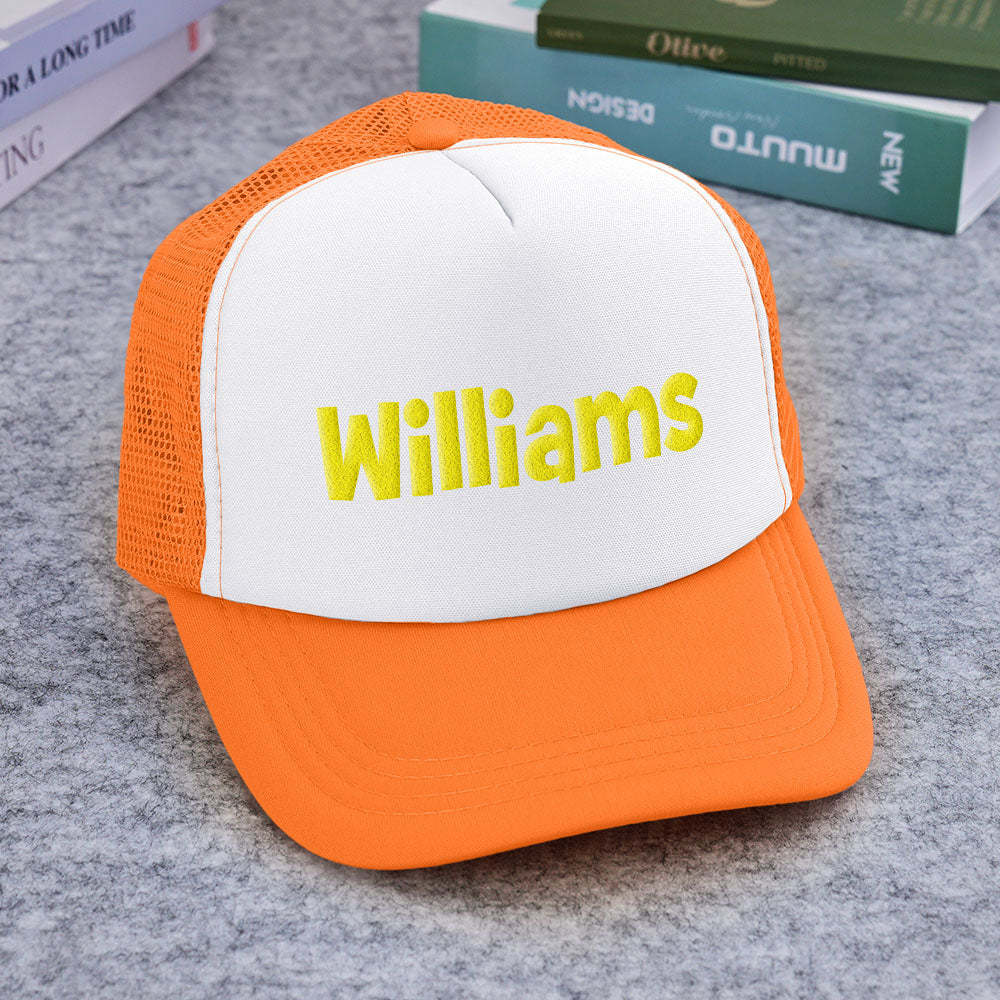 Custom Puff Print Trucker Hat Personalized Name Foam Trucker Caps for Adult - SantaSocks