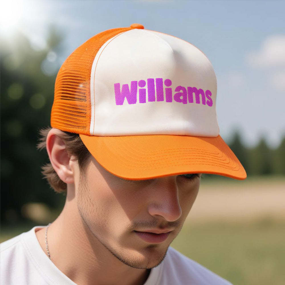 Custom Puff Print Trucker Hat Personalized Name Light-changing Foam Trucker Caps - SantaSocks