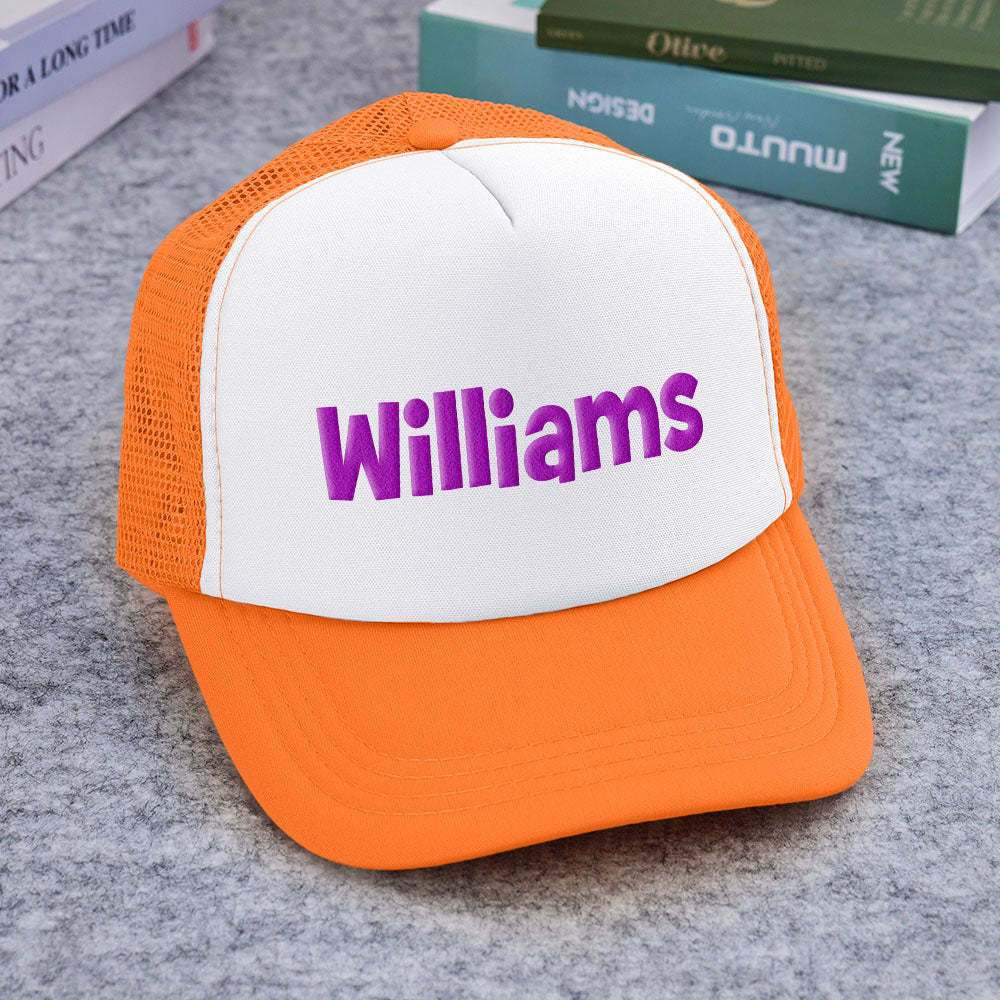 Custom Puff Print Trucker Hat Personalized Name Foam Trucker Caps for Adult - SantaSocks