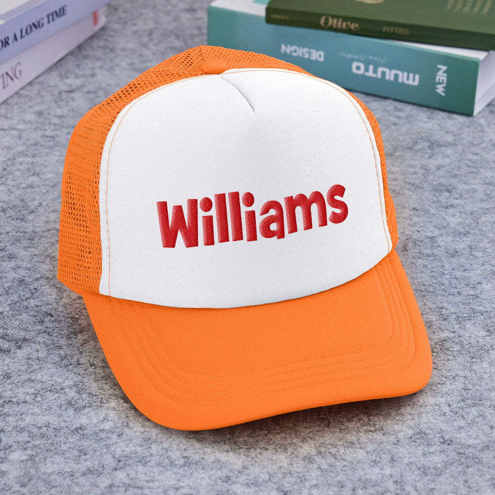 Custom Puff Print Trucker Hat Personalized Name Foam Trucker Caps for Adult - SantaSocks