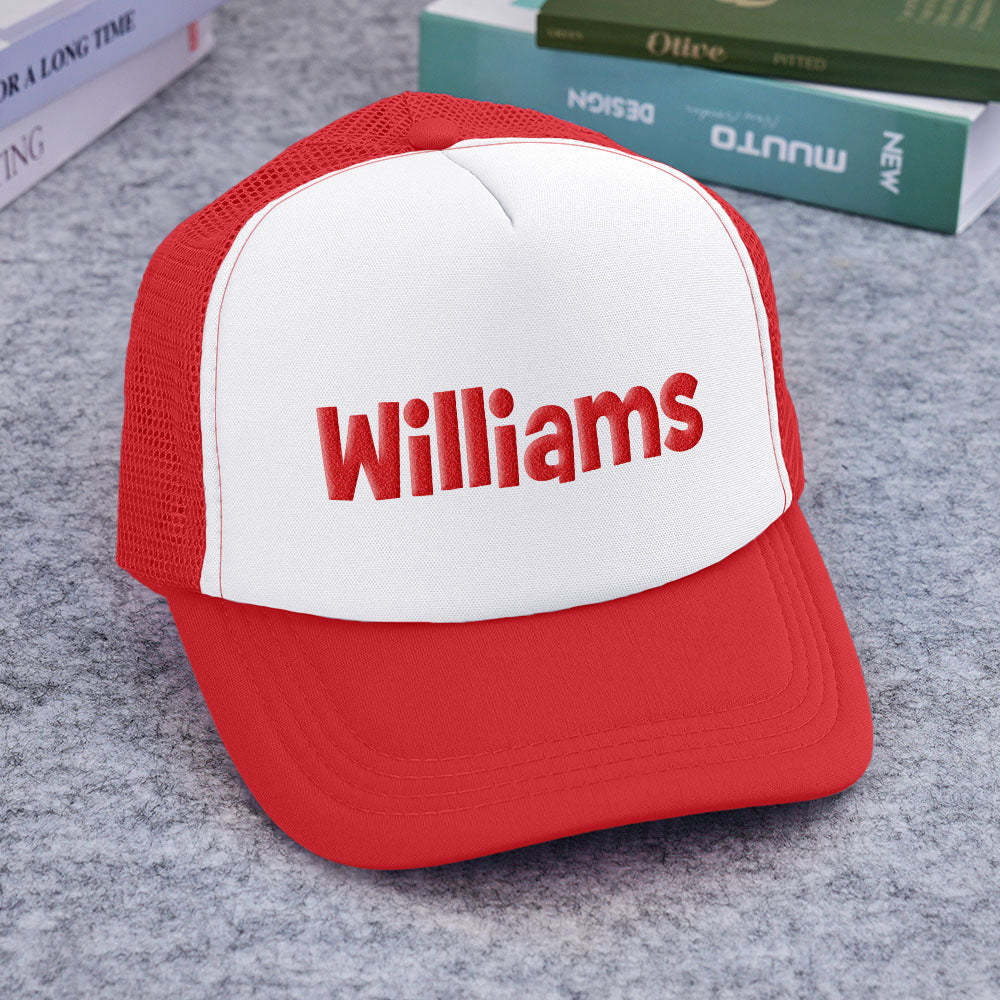 Custom Puff Print Trucker Hat Personalized Name Foam Trucker Caps for Adult - SantaSocks