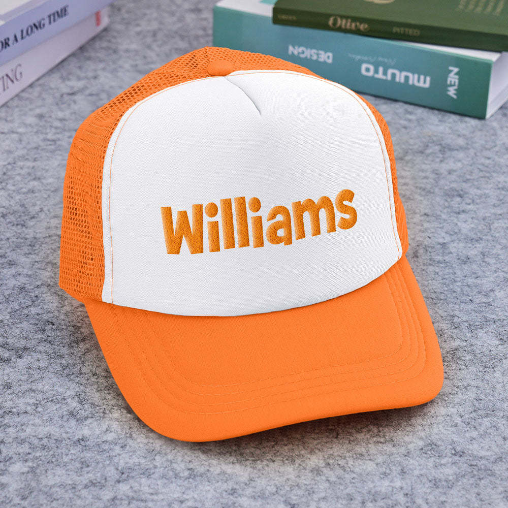 Custom Puff Print Trucker Hat Personalized Name Foam Trucker Caps for Adult - SantaSocks