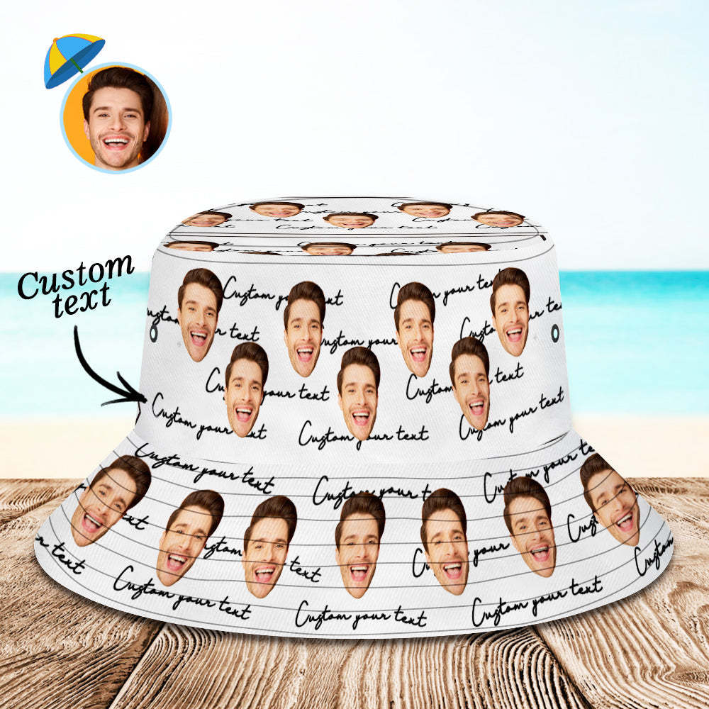 Custom Face Bucket Hat Personalized Unisex Summer Sun Hat Fisherman Cap - SantaSocks