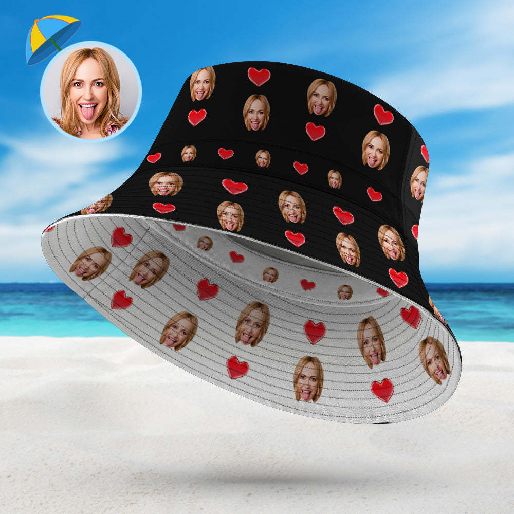 Custom Bucket Hat Double-Side-Wear Reversible Summer Beach Fisherman Hat Gifts for Lovers - SantaSocks