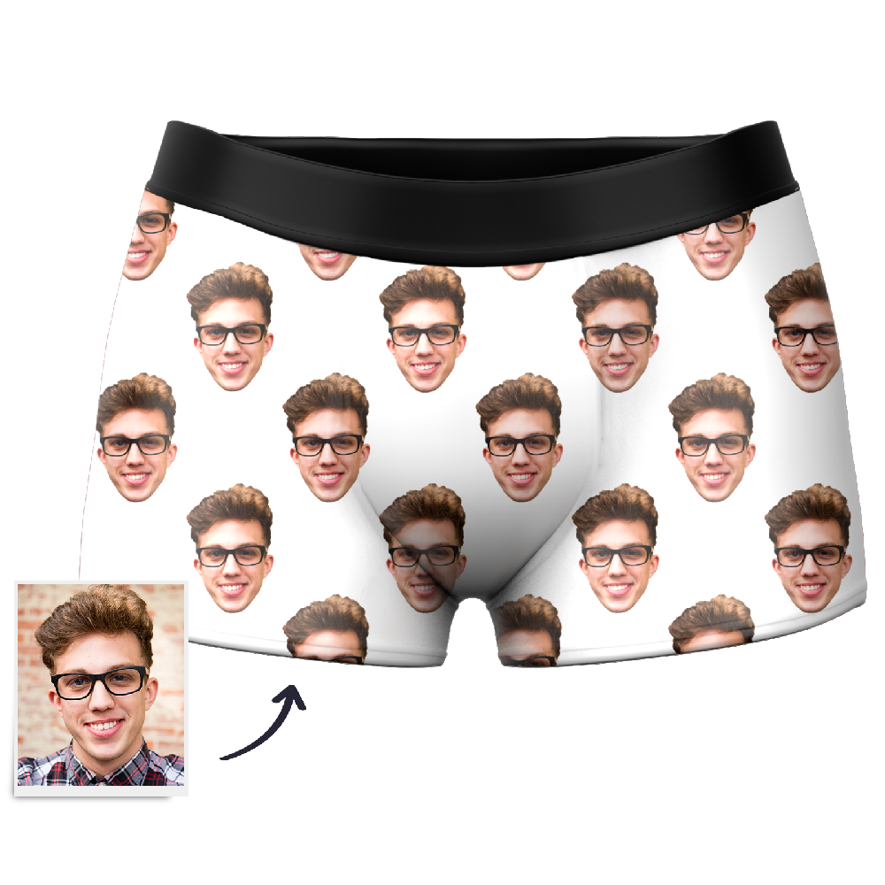 Custom Corlorful Face Boxer Shorts - Santa Socks