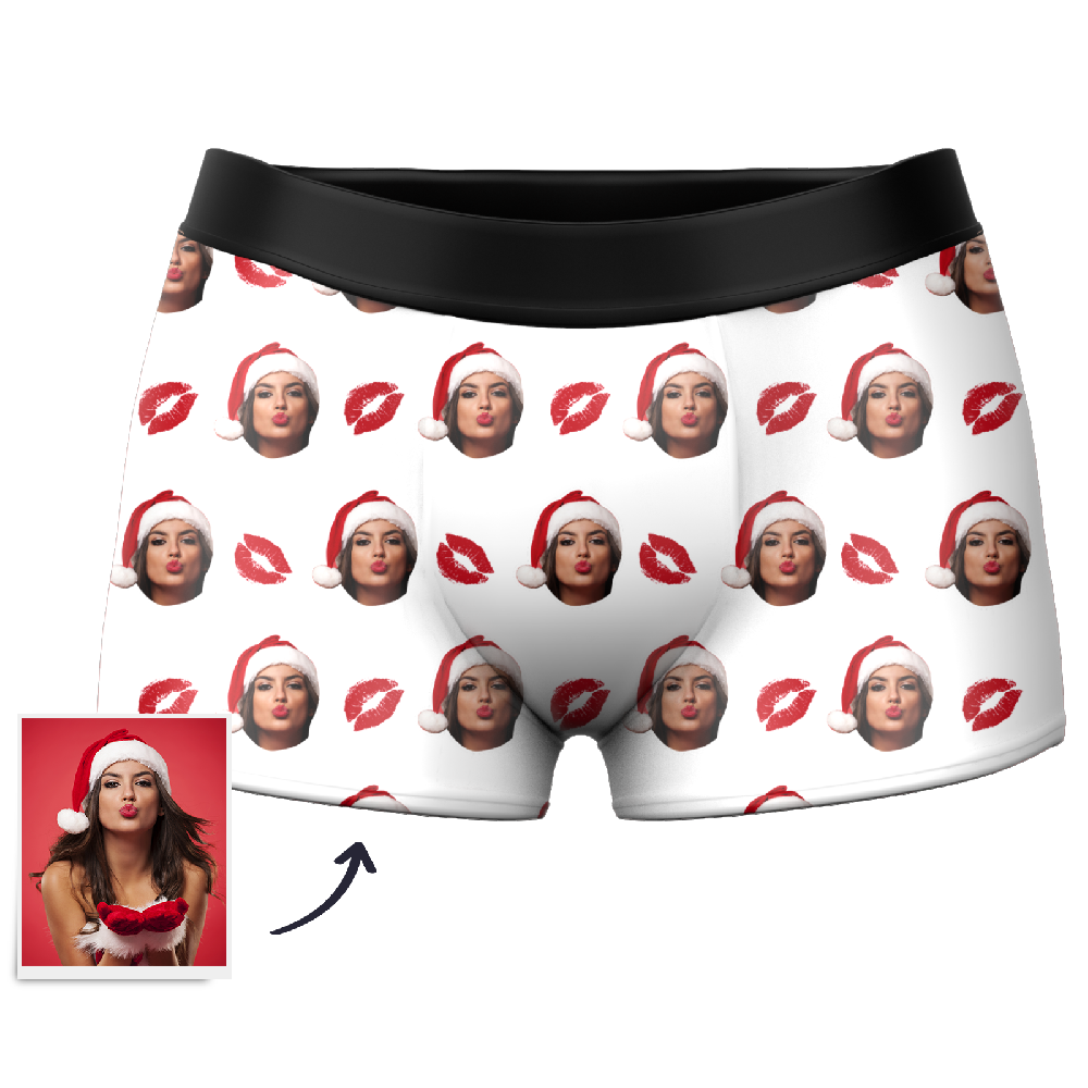 Custom Kiss Boxer Shorts - Santa Socks