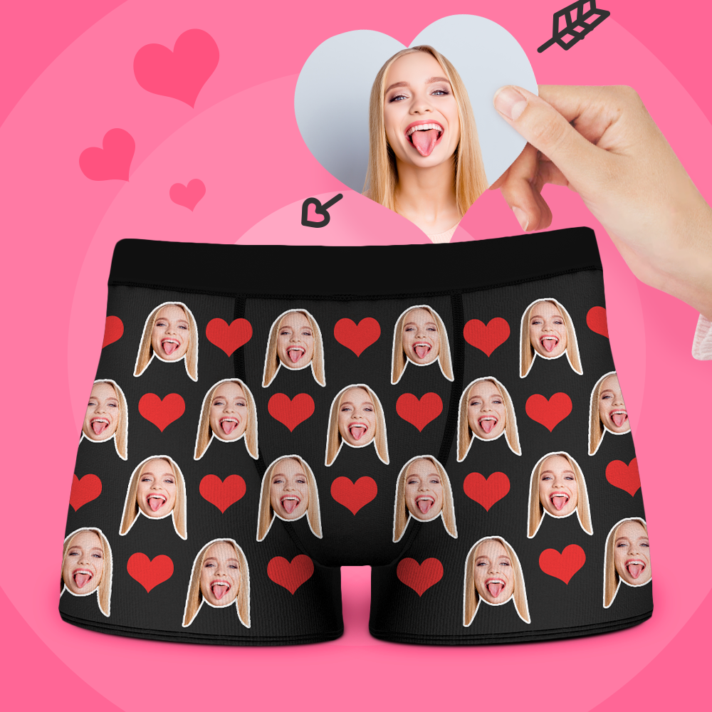 Custom Heart Boxer Shorts - Santa Socks