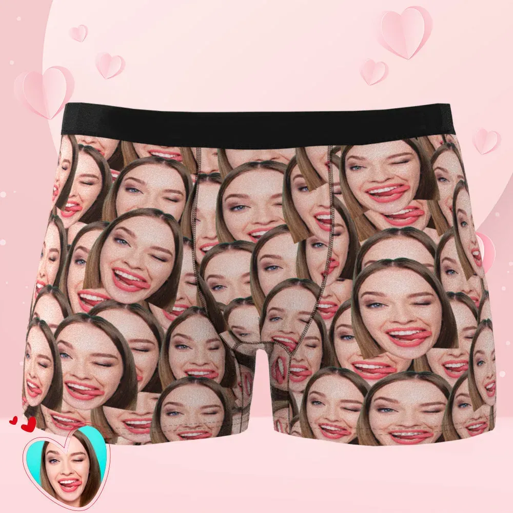 Men's  Custom Face Mash Boxer Shorts