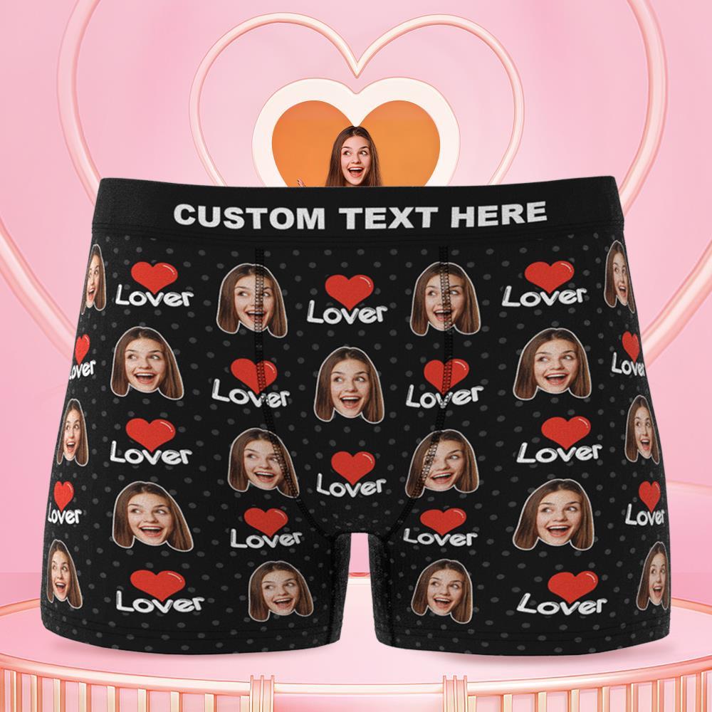 Men's Custom Face Colorful Boxer 3D Online Preview - Love
