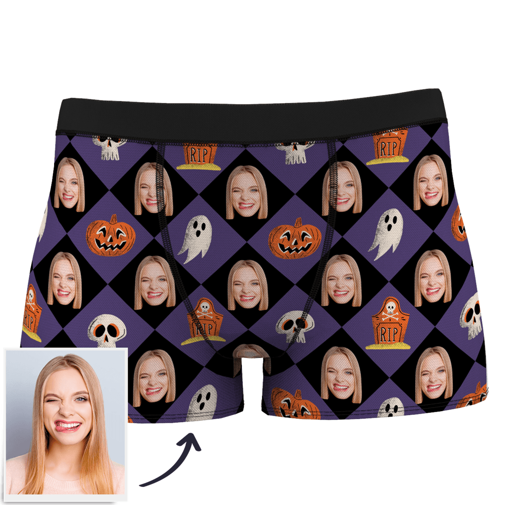 Custom Girlfriend Face Halloween Boxer Shorts