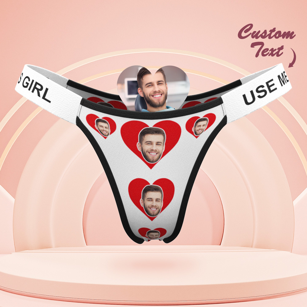 Valentine's Gift Custom Face Panties Makes Me Wet Personalized Waistband Engraved Thong Gift for Her - SantaSocks