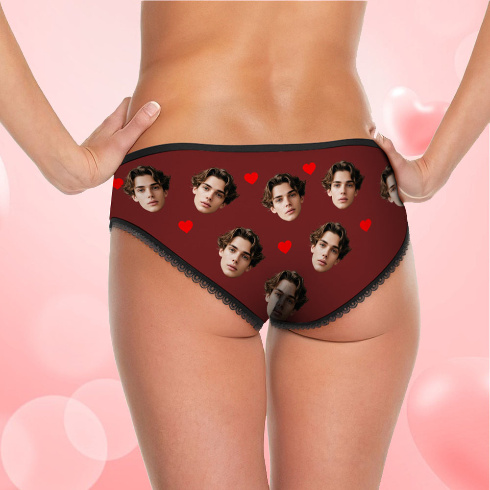 Custom Face Underwear Personalized Funny Panties Valentine's Day Gifts For Women - SantaSocks