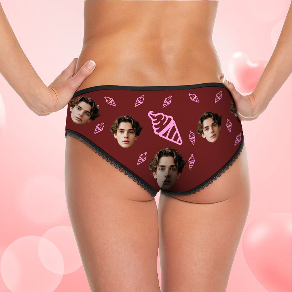 Custom Face Underwear Personalized Funny Panties Valentine's Day Gifts For Women - SantaSocks