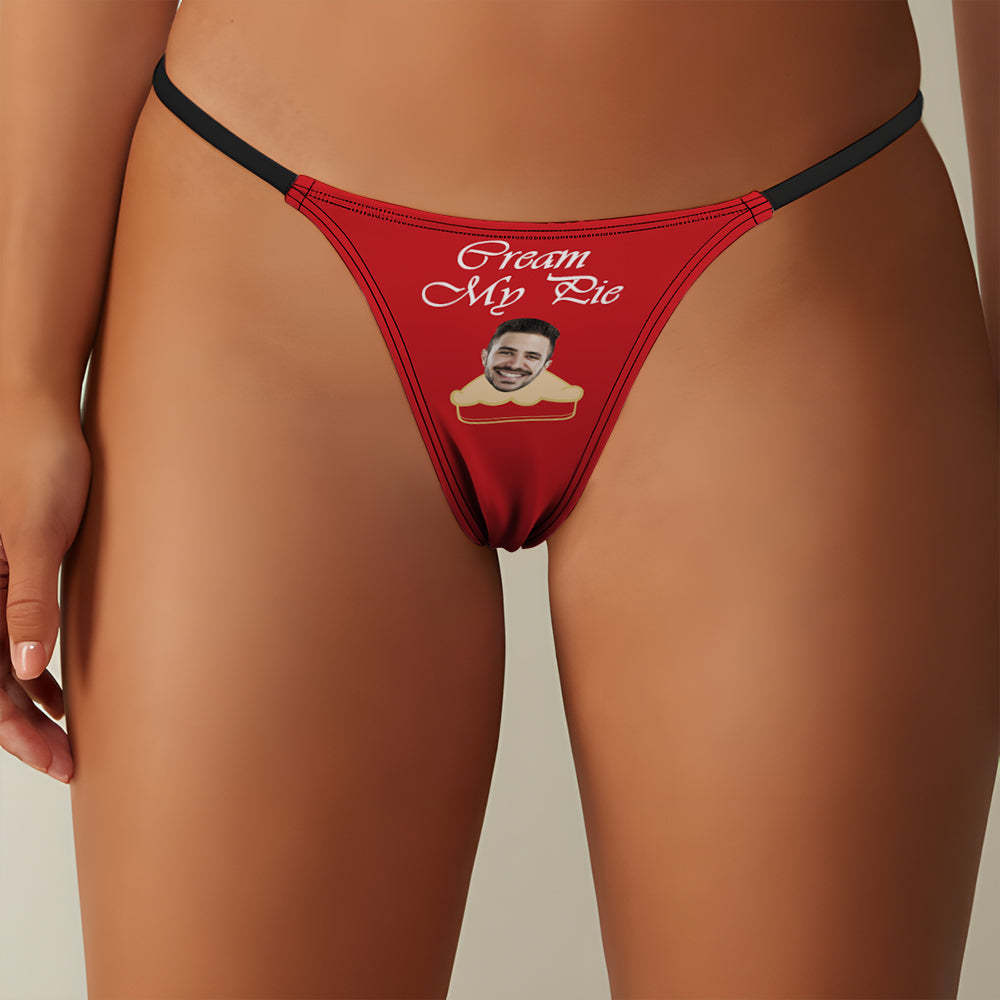 Custom Face Women's Tanga Thong Cream Pie Women's Classic Thong - SantaSocks