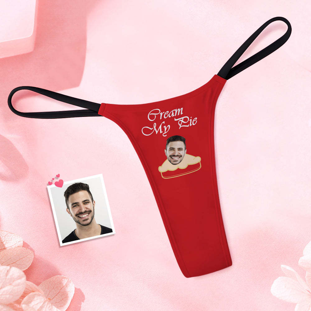 Custom Face Women's Tanga Thong Cream Pie Women's Classic Thong - SantaSocks