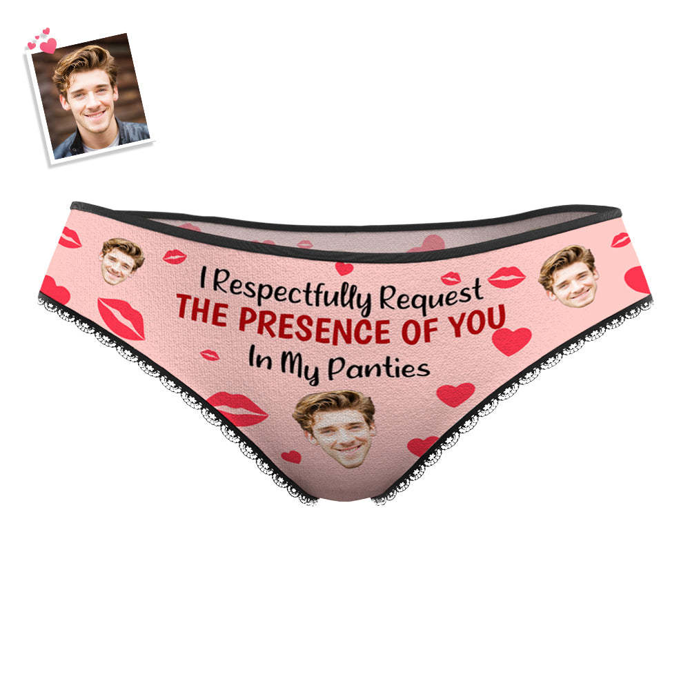 Custom Face Women's Panties I Respectfully Request The Presence Of You In My Panties Funny Gifts - SantaSocks