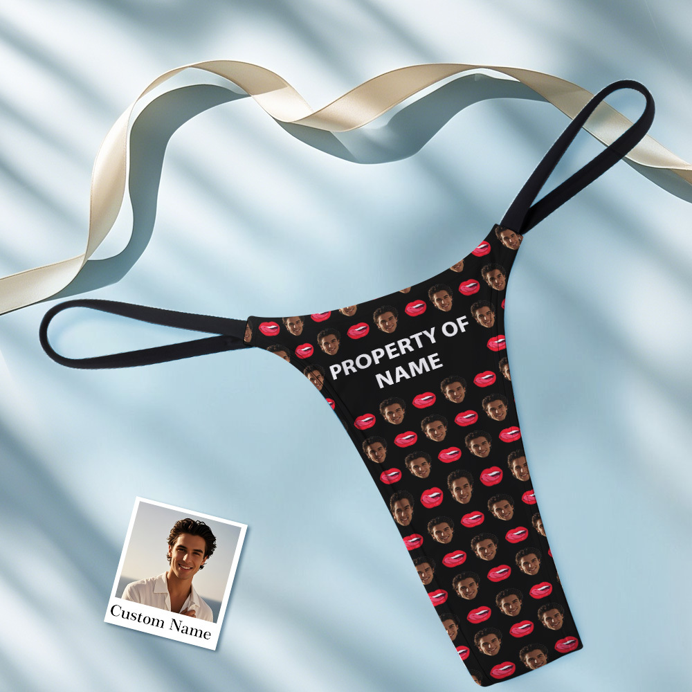 Personalized Thongs for Women Custom Face Photo Panties Funny Underwear Briefs Gifts for Her