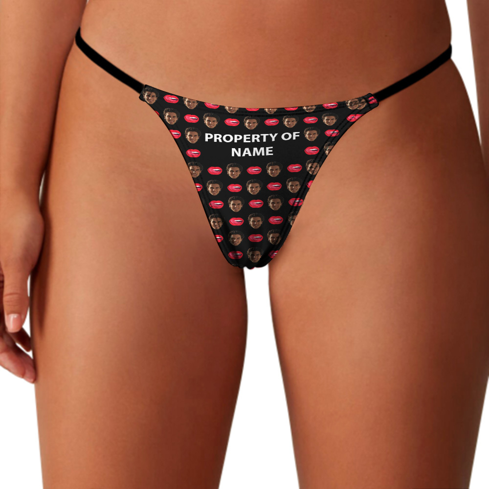 Personalized Thongs for Women Custom Face Photo Panties Funny Underwear Briefs Gifts for Her