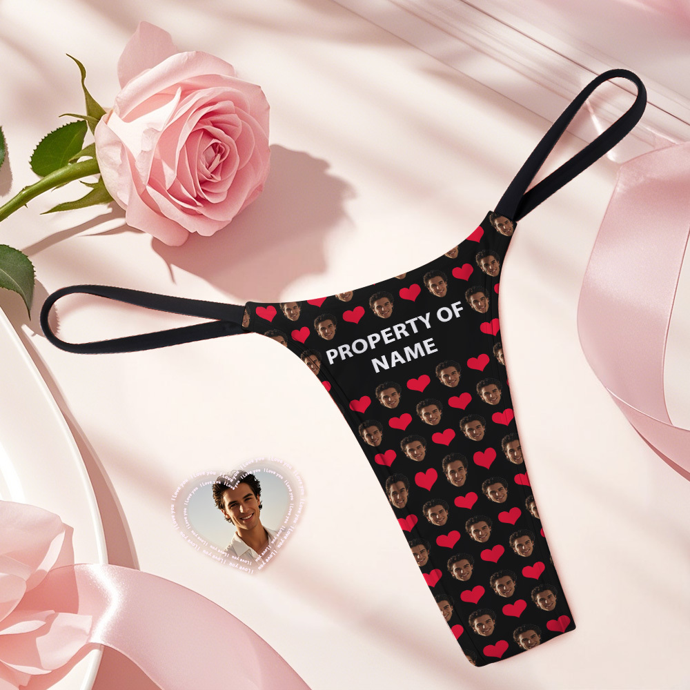 Personalized Thongs for Women Custom Face Photo Panties Funny Underwear Briefs Gifts for Her