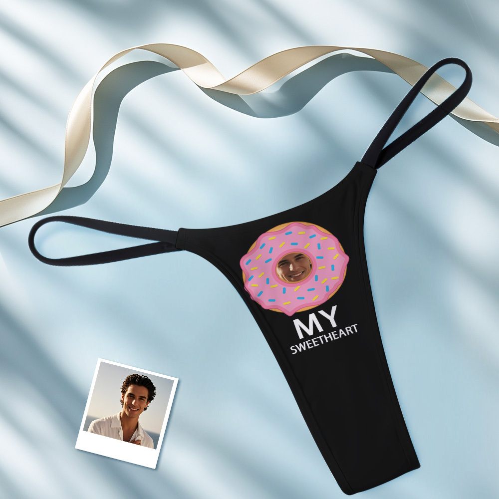 Personalized Thongs for Women Custom Face Photo Panties Funny Underwear Briefs Gifts for Her