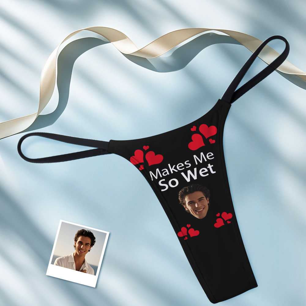 Personalized Thongs for Women Custom Face Photo Panties Funny Underwear Briefs Gifts for Her