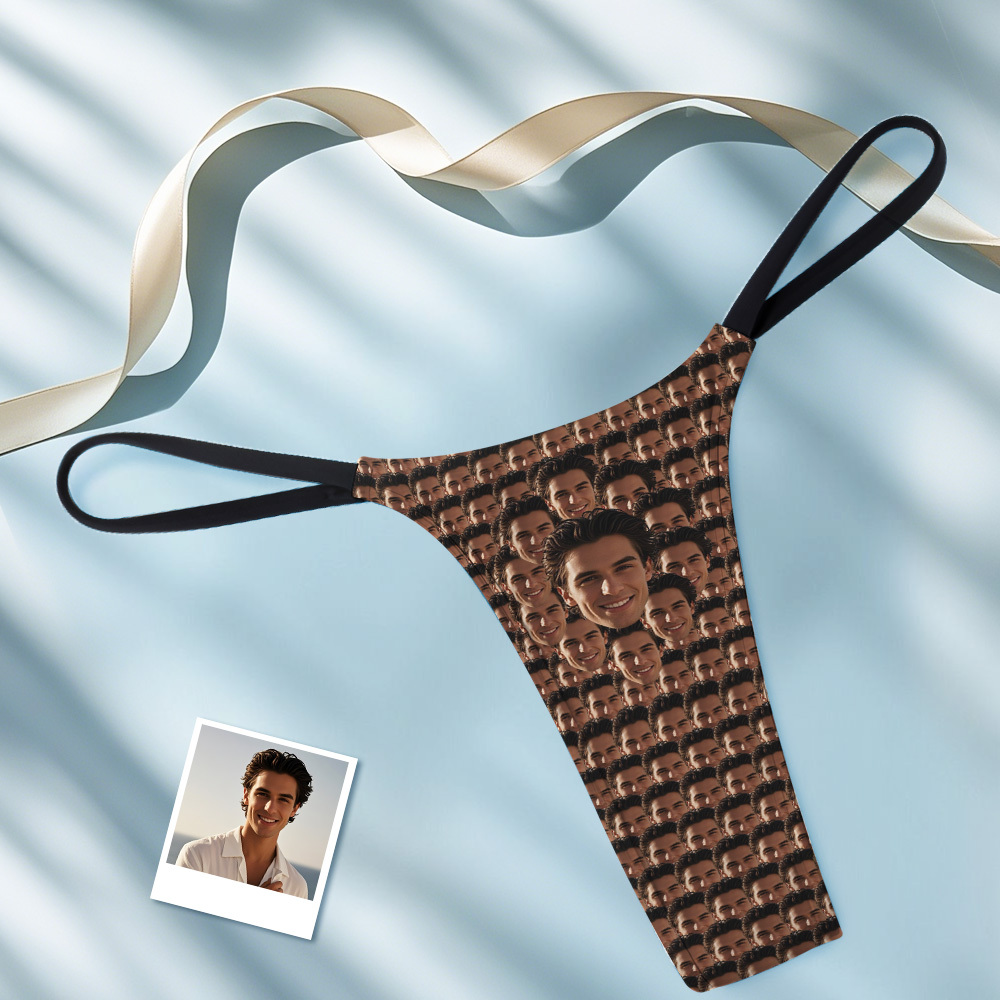 Personalized Thongs for Women Custom Face Photo Panties Funny Underwear Briefs Gifts for Her