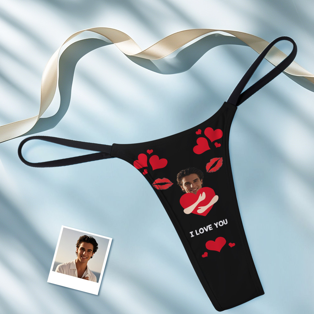 Personalized Thongs for Women Custom Face Photo Panties Funny Underwear Briefs Gifts for Her