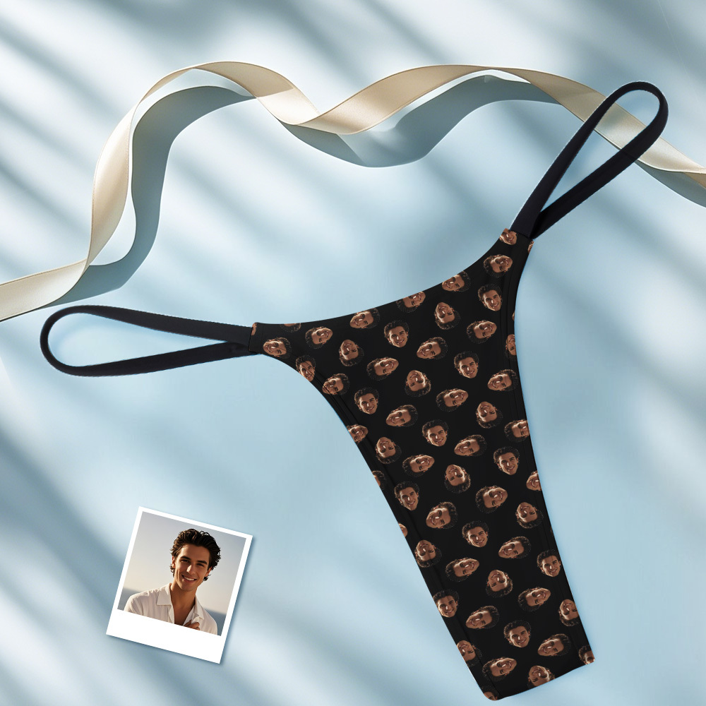 Personalized Thongs for Women Custom Face Photo Panties Funny Underwear Briefs Gifts for Her