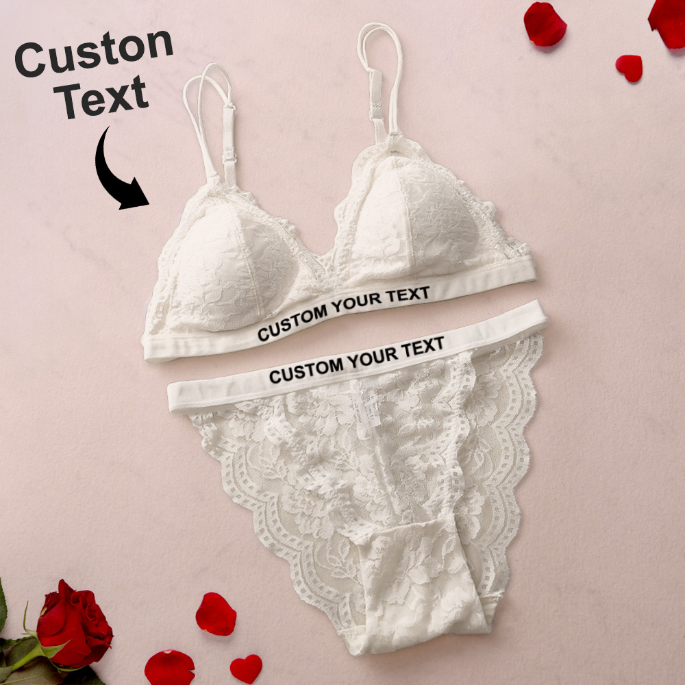 Custom Lace Lingerie Set Triangle Cup Bra set Sexy French Bra Set Valentine Gift For Her