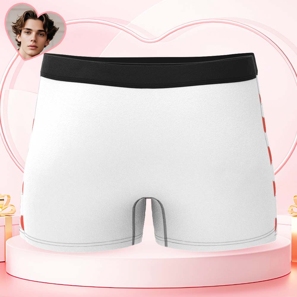 Custom Mens Face Boxer I Love My Wife Boxer Personalized Belt Color Face Boxers Valentines Day Underwear