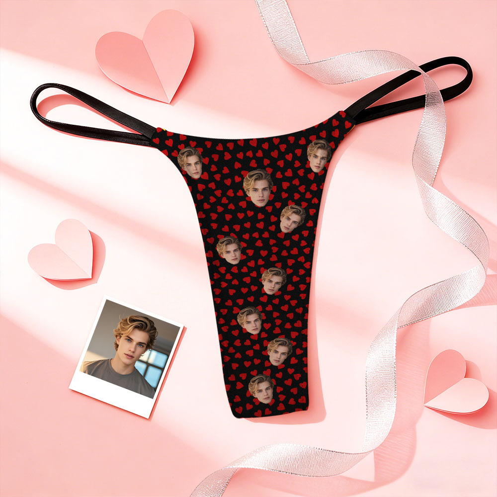 Custom Thongs Face Photo Panties Cute Heart Underwear Briefs Valentine Gift For Her