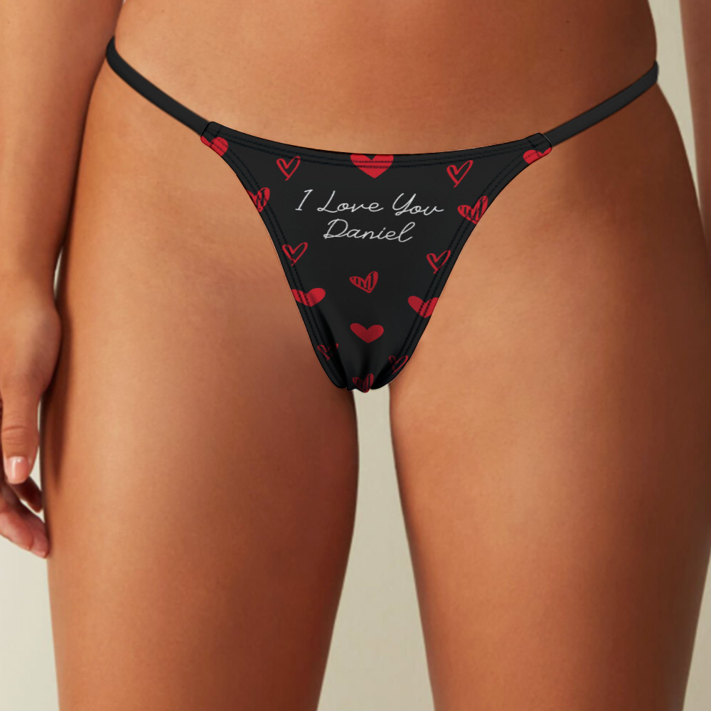 Custom Thongs Face Photo Panties Funny Underwear Briefs Kiss Me Love Thong Valentine Gift - SantaSocks